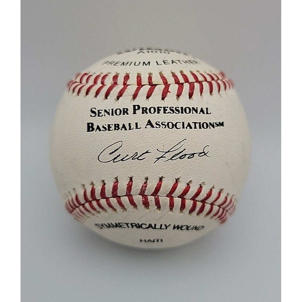 Curt Flood Senior Professional Baseball Wilson A1010 Faded Signatures On Sides